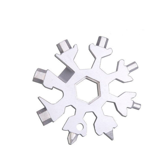 18-in-1 Snowflake Multitool – Stainless Steel, Keychain Size & Bottle Opener