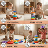 Spiral Stacking Tower Toy – 6 Colors, Fine Motor Skills & Ages 1-5