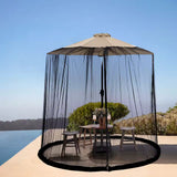 Patio Umbrella Mosquito Net – Ø335cm, Zippered, Fits 229–299cm Umbrellas