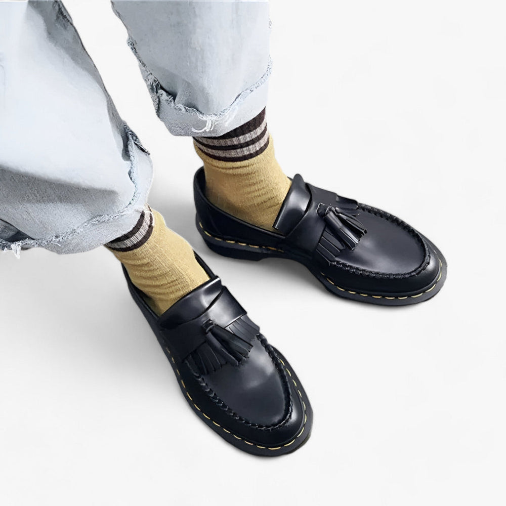 Edmund Elegant Tassel Loafers for Men - Classic Round Toe Design, Polished Finish, Stylish Comfort