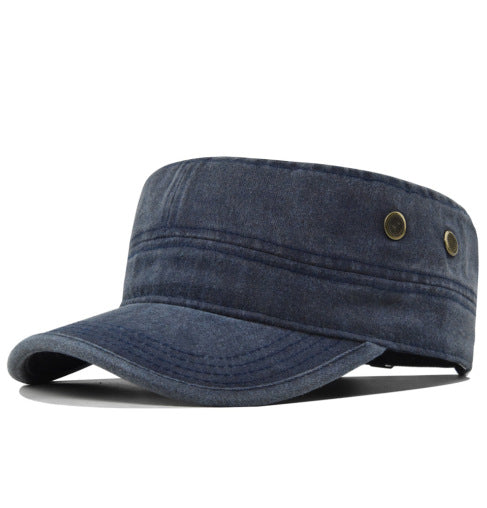 Unisex Cotton Military Cap – Flat Design, Adjustable 56–61cm & Curved Brim