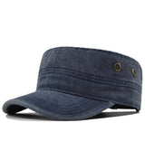 Unisex Cotton Military Cap – Flat Design, Adjustable 56–61cm & Curved Brim
