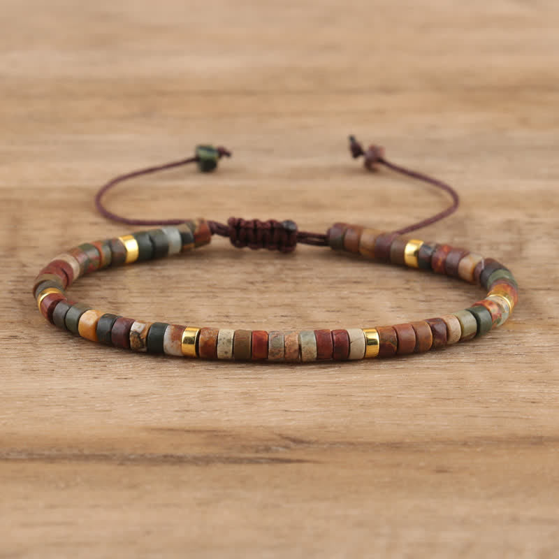 Seraphina – Braided Bracelet with 2.4mm Natural Stone Beads