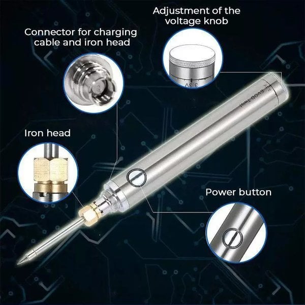 Cordless Soldering Iron – USB Rechargeable, Fast Heating & Adjustable Temperature