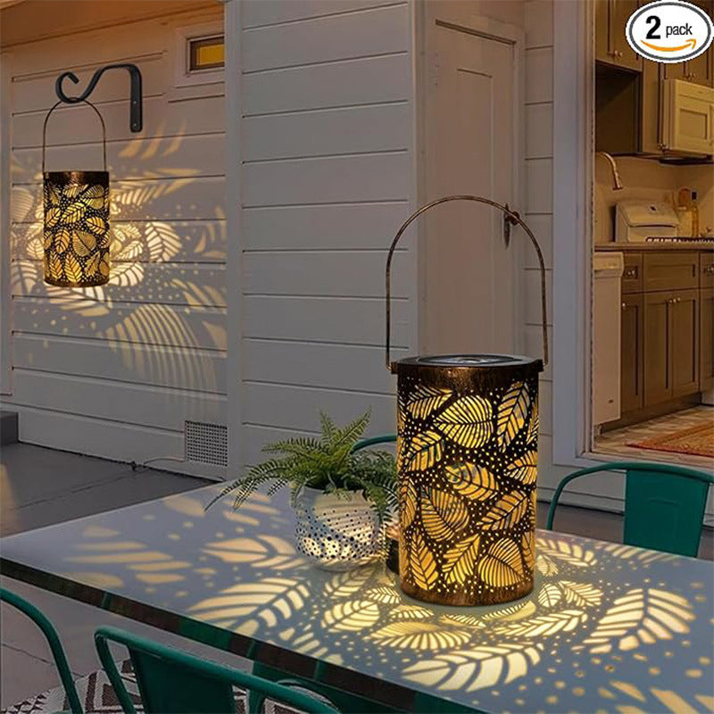 Solar Garden Lantern – Sunflower Pattern, LED Light & Weatherproof Metal
