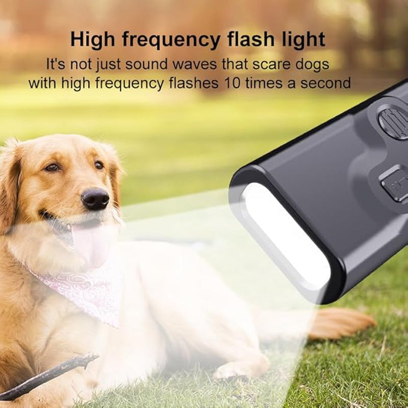 Ultrasonic Anti-Bark Device – LED Flash, 6m Range & Rechargeable 800mAh