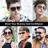 Oversized Retro Sunglasses – UV400 Protection, Metal Frame, Gold Accents, Unisex