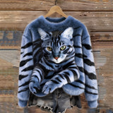 Optimized Product Title: "Gemütlicher Plüsch-Sweatshirt mit Tiger- und Tabby-Kätzchen-Design – Weiches, Warmes Damenoberteil für Tierliebhaber" 

This title includes relevant keywords while emphasizing comfort and target audience.
