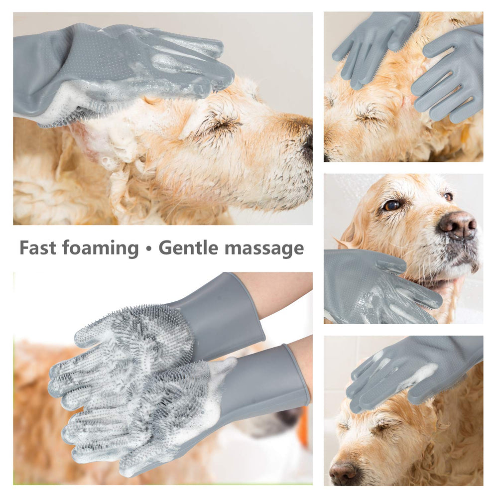 Efficient Pet Grooming Glove - Tangle-Free Fur & Deshedding Tool for Dogs and Cats
