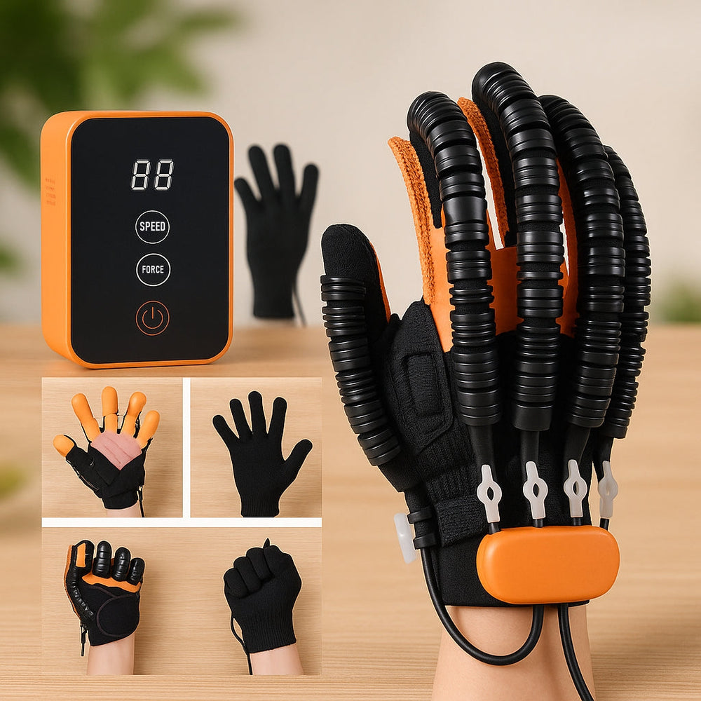Hand Rehabilitation Trainer Glove – Pneumatic Finger Exercise, 5 Force Levels & 2400mAh Rechargeable
