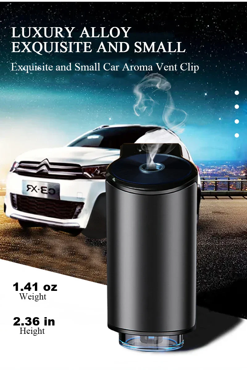 Enhanced Product Title: **USB Electric Aroma Diffuser & Air Freshener for Car - Portable Humidifier with Essential Oil Diffusion**