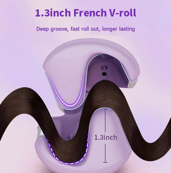 Professional French Wave Hair Waver - Create Effortless Beachy Waves & Curls - Adjustable Temperature for All Hair Types