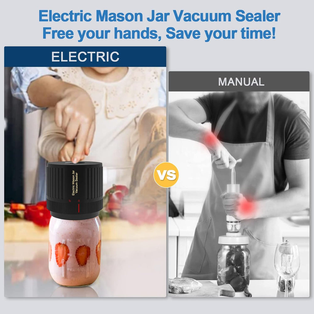 Electric Mason Jar Vacuum Sealer Kit - Preserve Freshness Quickly & Easily!