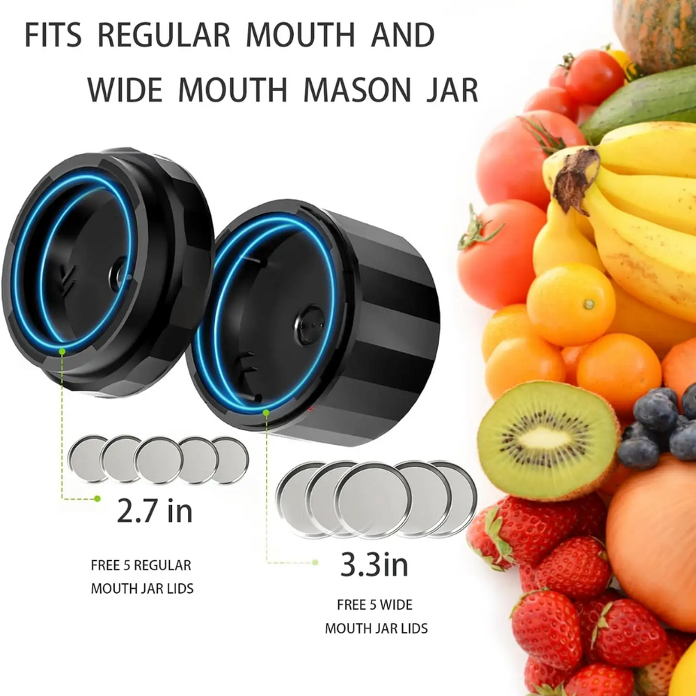 Electric Mason Jar Vacuum Sealer Kit - Preserve Freshness Quickly & Easily!