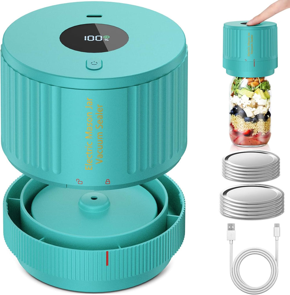 Electric Mason Jar Vacuum Sealer Kit - Preserve Freshness Quickly & Easily!