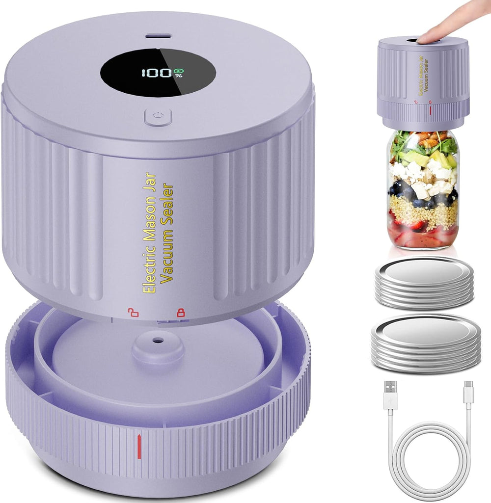 Electric Mason Jar Vacuum Sealer Kit - Preserve Freshness Quickly & Easily!