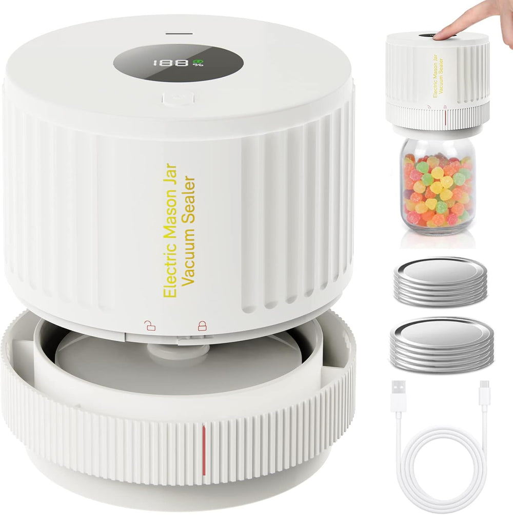 Electric Mason Jar Vacuum Sealer Kit - Preserve Freshness Quickly & Easily!
