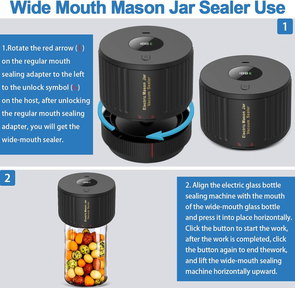Enhanced Product Title: **SealTight Electric Vacuum Sealer Kit for Mason Jars - Preserve Freshness & Flavor with Easy-to-Use Vacuum Technology** 

This title includes relevant keywords while emphasizing the product's benefits and usability, making it more
