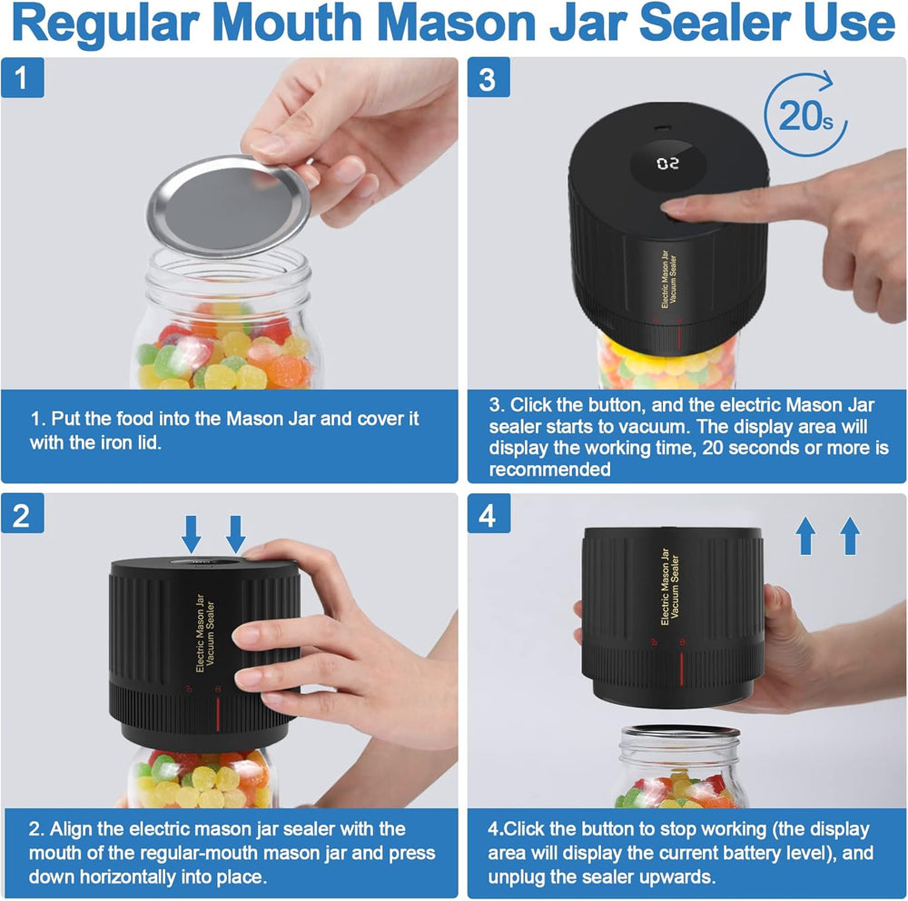 Enhanced Product Title: **SealTight Electric Vacuum Sealer Kit for Mason Jars - Preserve Freshness & Flavor with Easy-to-Use Vacuum Technology** 

This title includes relevant keywords while emphasizing the product's benefits and usability, making it more