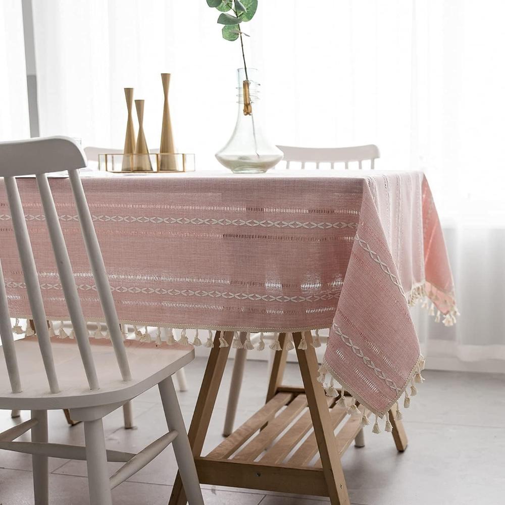 Premium Elegant Cotton Linen Tablecloth - Stylish & Durable for Dining Room & Events