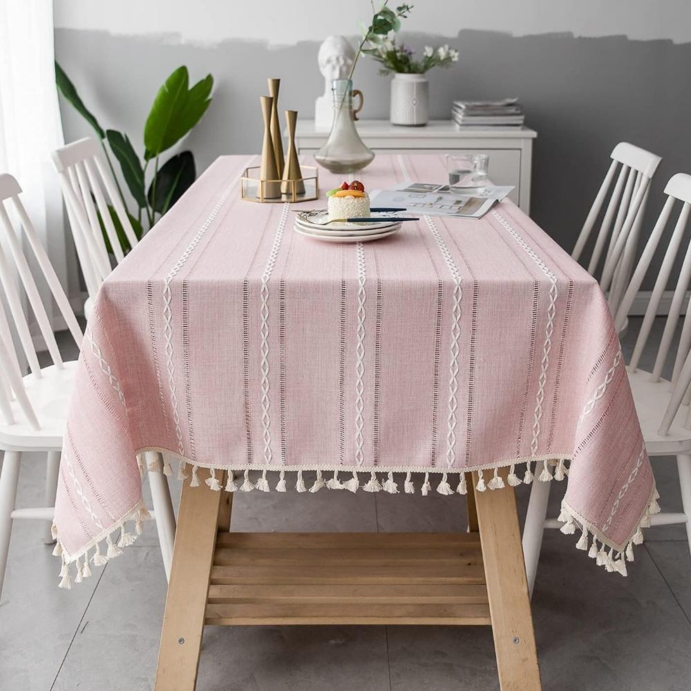 Premium Elegant Cotton Linen Tablecloth - Stylish & Durable for Dining Room & Events