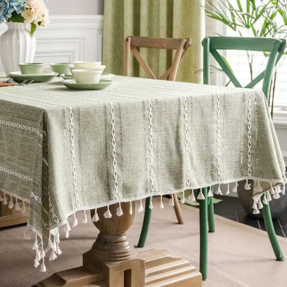 Premium Elegant Cotton Linen Tablecloth - Stylish & Durable for Dining Room & Events