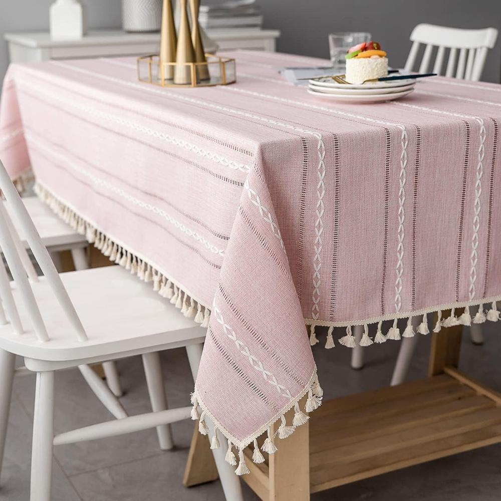 Premium Elegant Cotton Linen Tablecloth - Stylish & Durable for Dining Room & Events