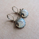 Elegant Moonstone Drop Earrings with Dragonfly Design – Stylish & Unique Jewelry for Any Occasion