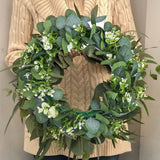 Elegant Eucalyptus Wreath - Premium Handmade Decorative Door Wreath for Home Décor, Weddings, and Special Occasions