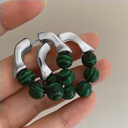 Elegant Green Pearl Stud Earrings - Timeless Jewelry for Any Occasion