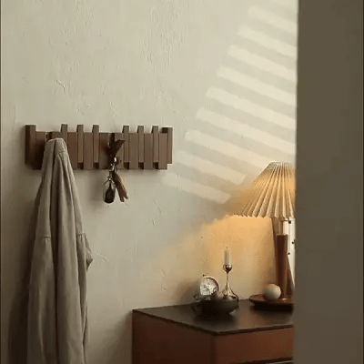Holz-Garderobe im Klaviertasten-Design – Stilvoller Wandhaken für Eingangsbereiche
