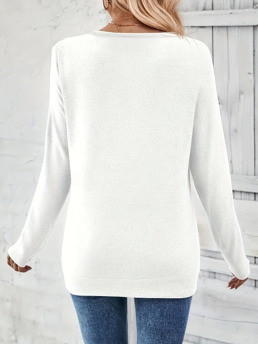 Ladies' sweater with V-neck and button detail – Iris - 20