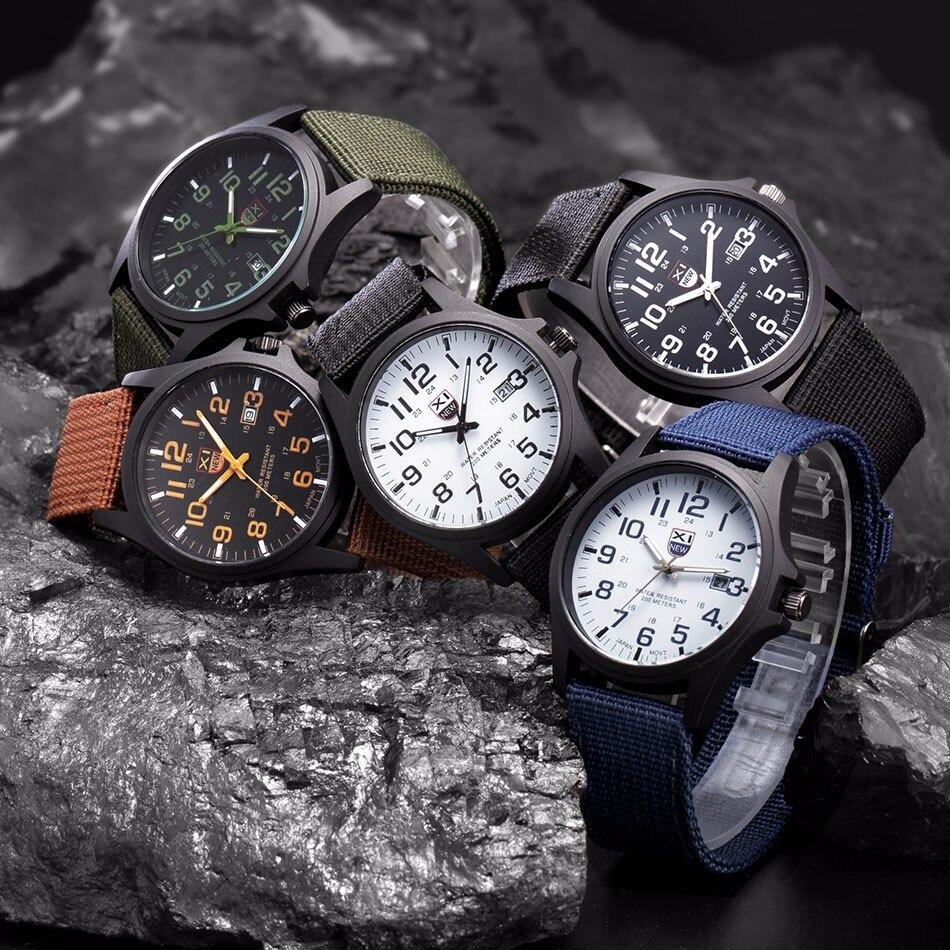 Men's Tactical Watch – LED Backlight, 50m Waterproof, Stopwatch, Silicone Strap
