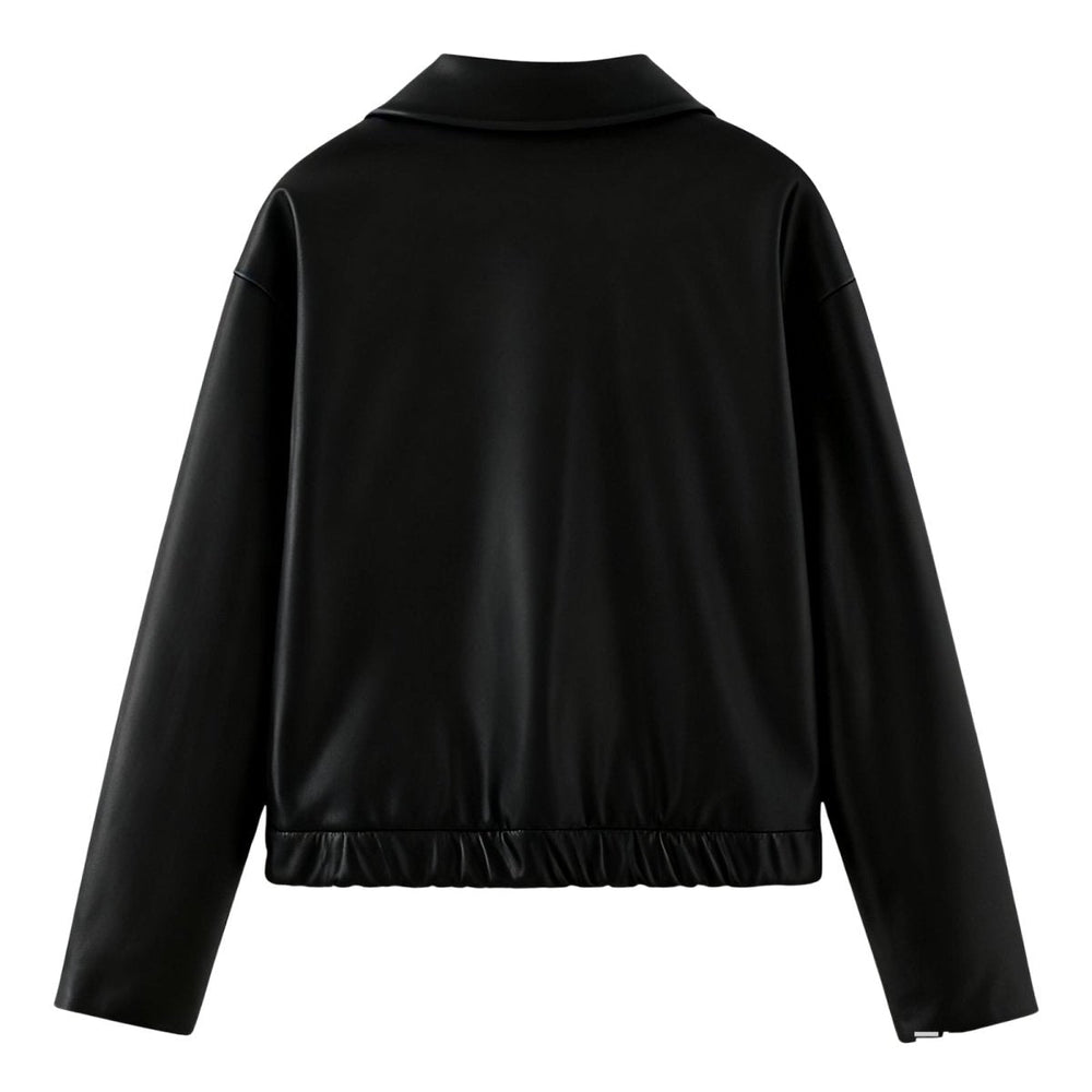Women's oversized leather jacket, view 5