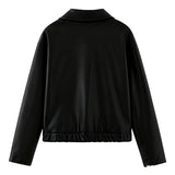 Women's oversized leather jacket, view 5