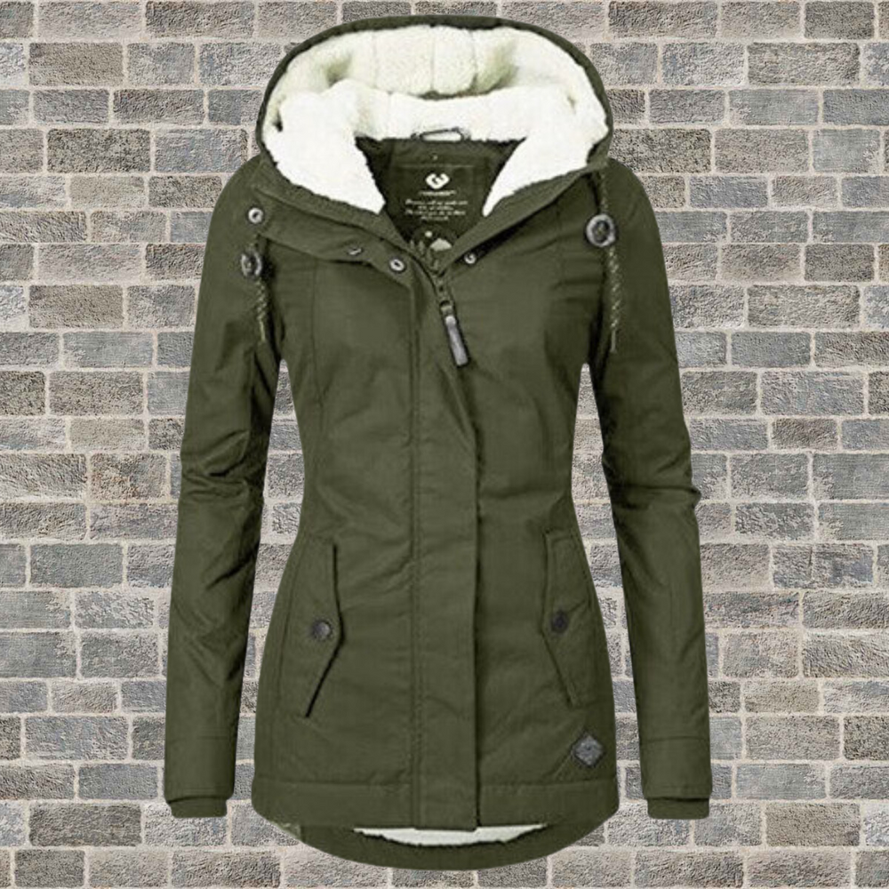 Here’s an enhanced and optimized product title for Google Shopping:

"Women's Cozy Hooded Pleated Winter Coat - Warm, Stylish, and Comfortable Outerwear for Cold Weather"

This title includes relevant keywords while highlighting the product's key features