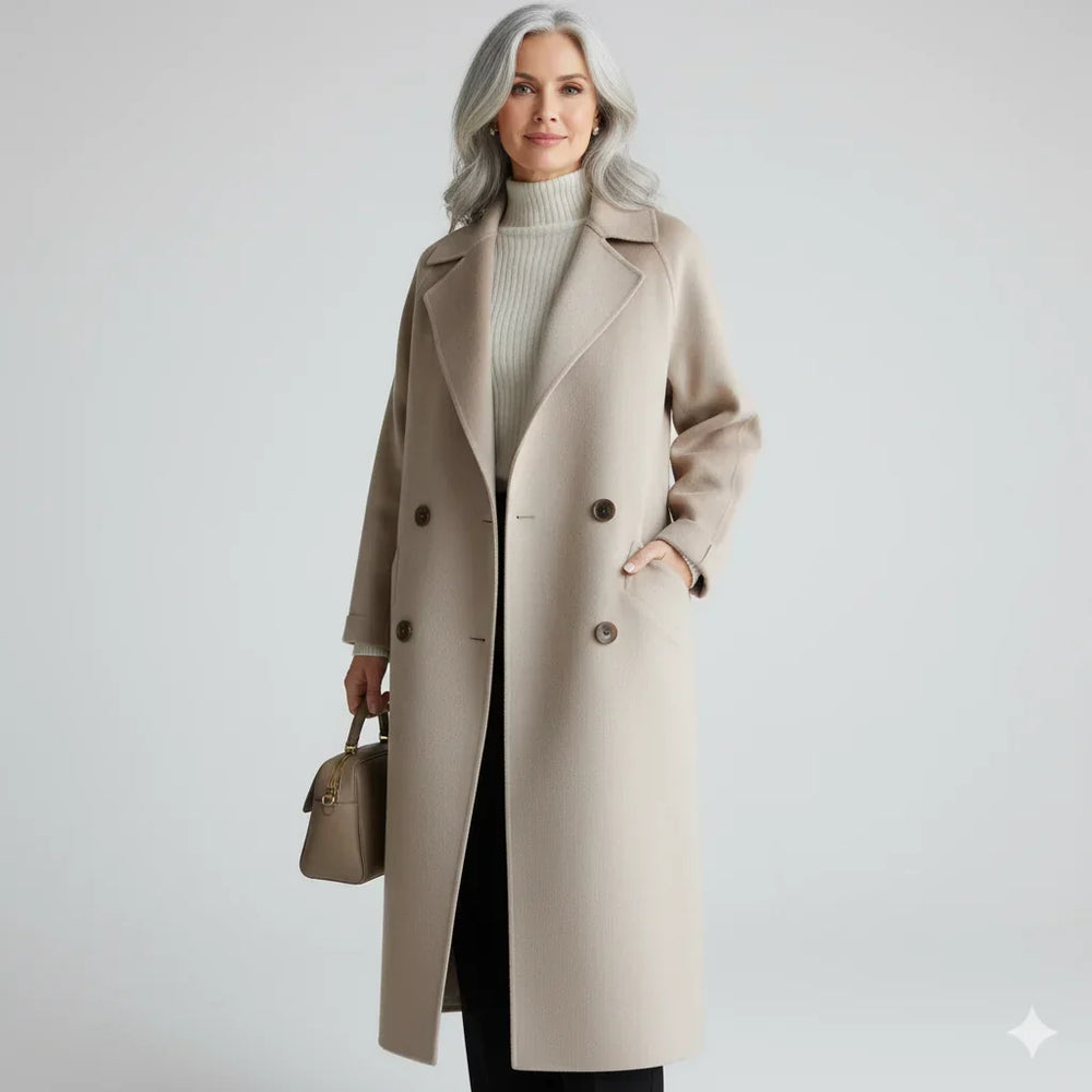Women's double-breasted coat, view 1