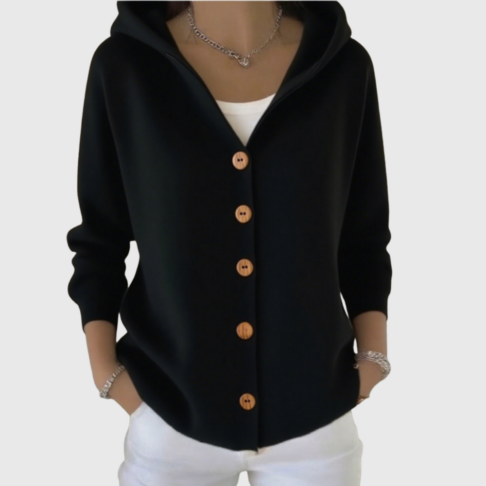 Enhanced Product Title: "Emanuela Relaxed Hooded Button Cardigan for Women - Cozy Knit Layering Piece" 

This title includes relevant keywords while maintaining clarity and appeal for potential buyers.