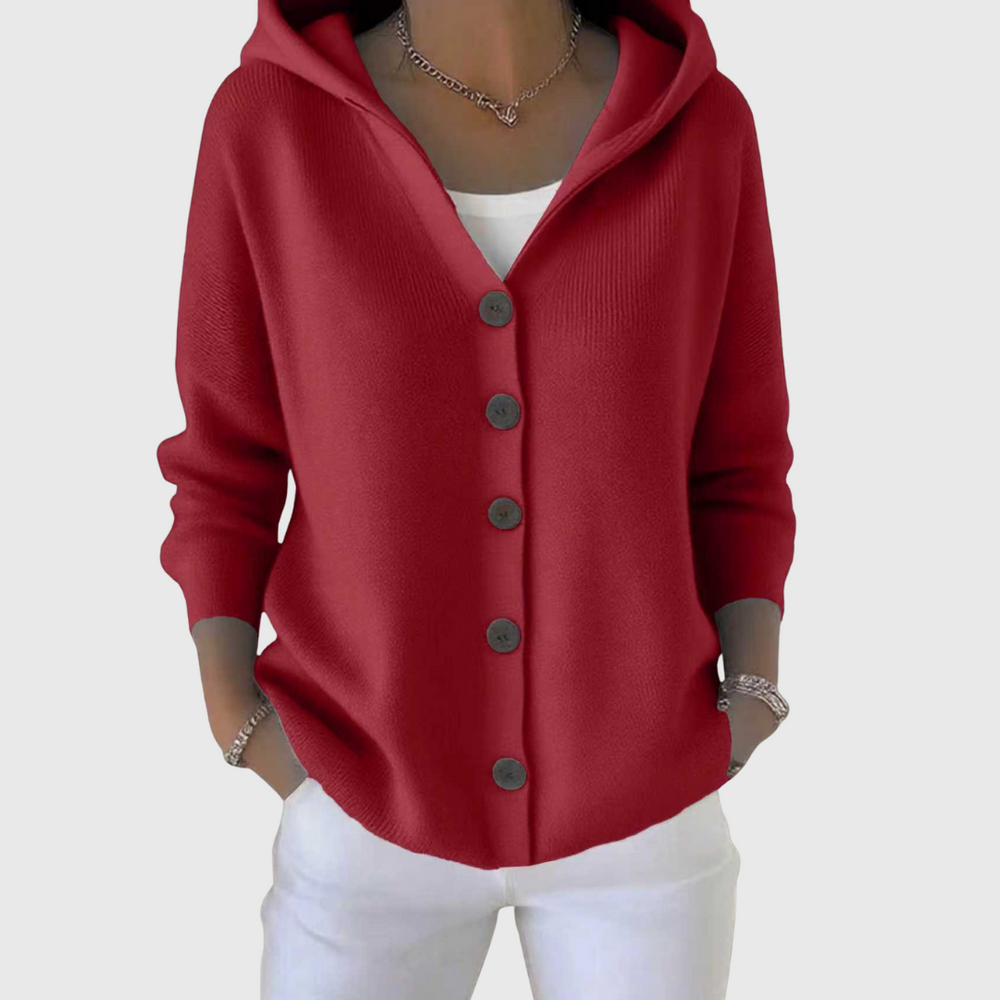 Enhanced Product Title: "Emanuela Relaxed Hooded Button Cardigan for Women - Cozy Knit Layering Piece" 

This title includes relevant keywords while maintaining clarity and appeal for potential buyers.