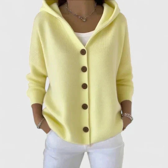 Enhanced Product Title: "Emanuela Relaxed Hooded Button Cardigan for Women - Cozy Knit Layering Piece" 

This title includes relevant keywords while maintaining clarity and appeal for potential buyers.