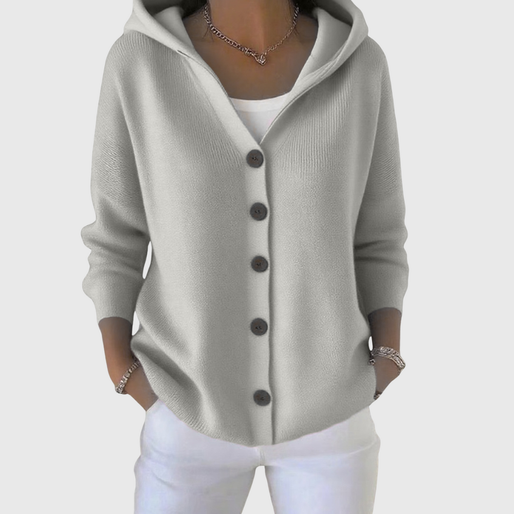 Enhanced Product Title: "Emanuela Relaxed Hooded Button Cardigan for Women - Cozy Knit Layering Piece" 

This title includes relevant keywords while maintaining clarity and appeal for potential buyers.