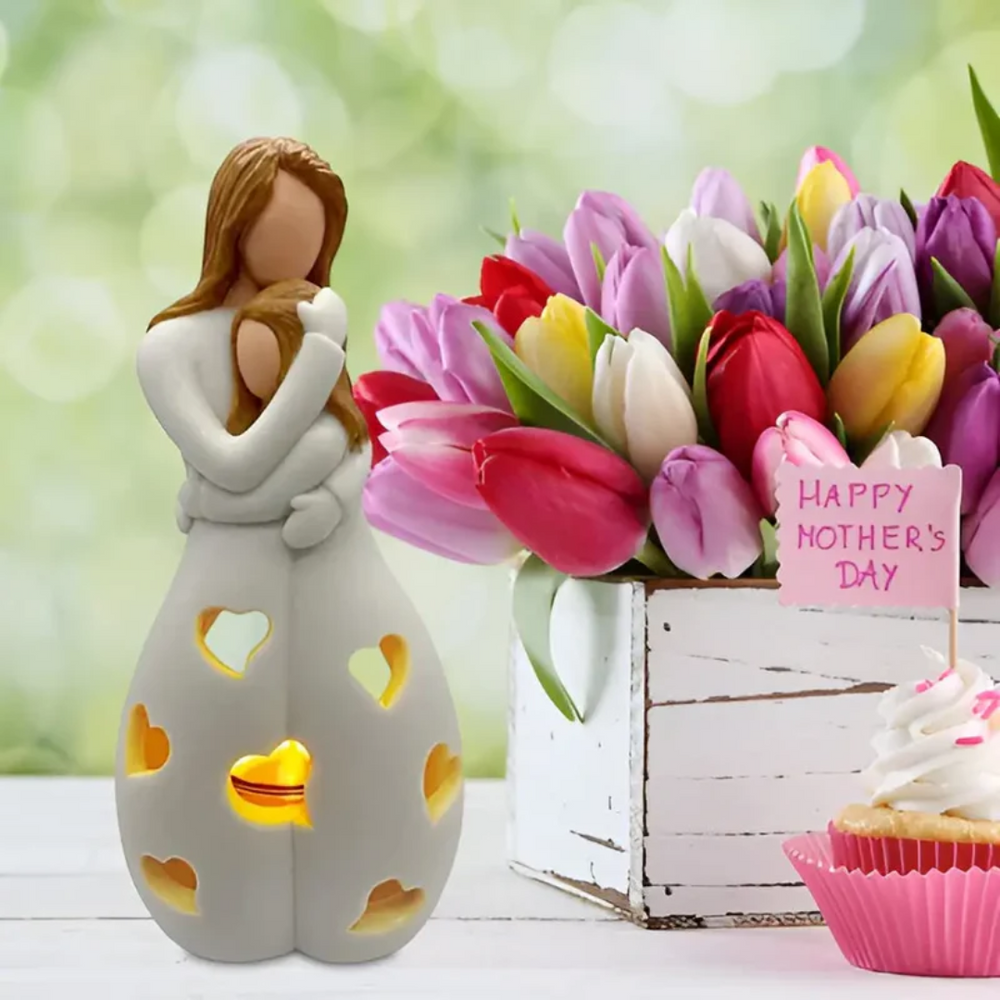 EternalBond Mother and Daughter Candle Holder - Heartwarming Embrace for Cherished Moments