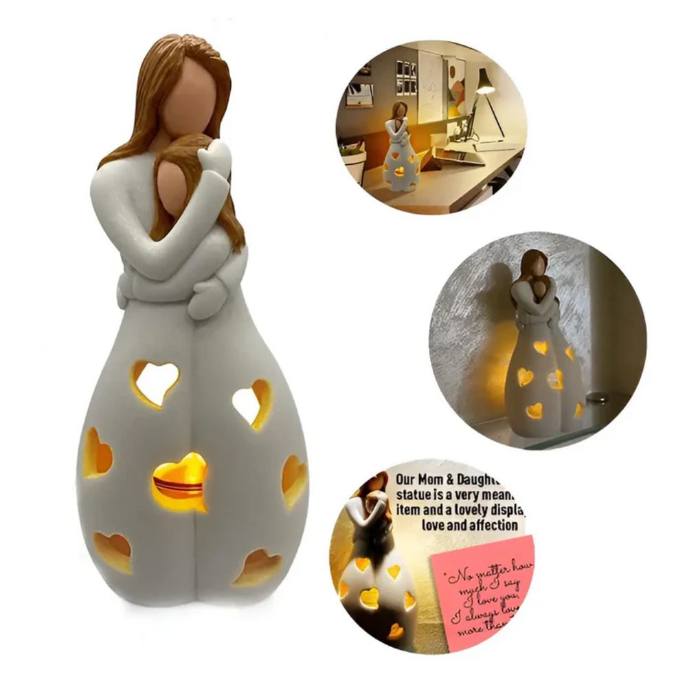 EternalBond Mother and Daughter Candle Holder - Heartwarming Embrace for Cherished Moments