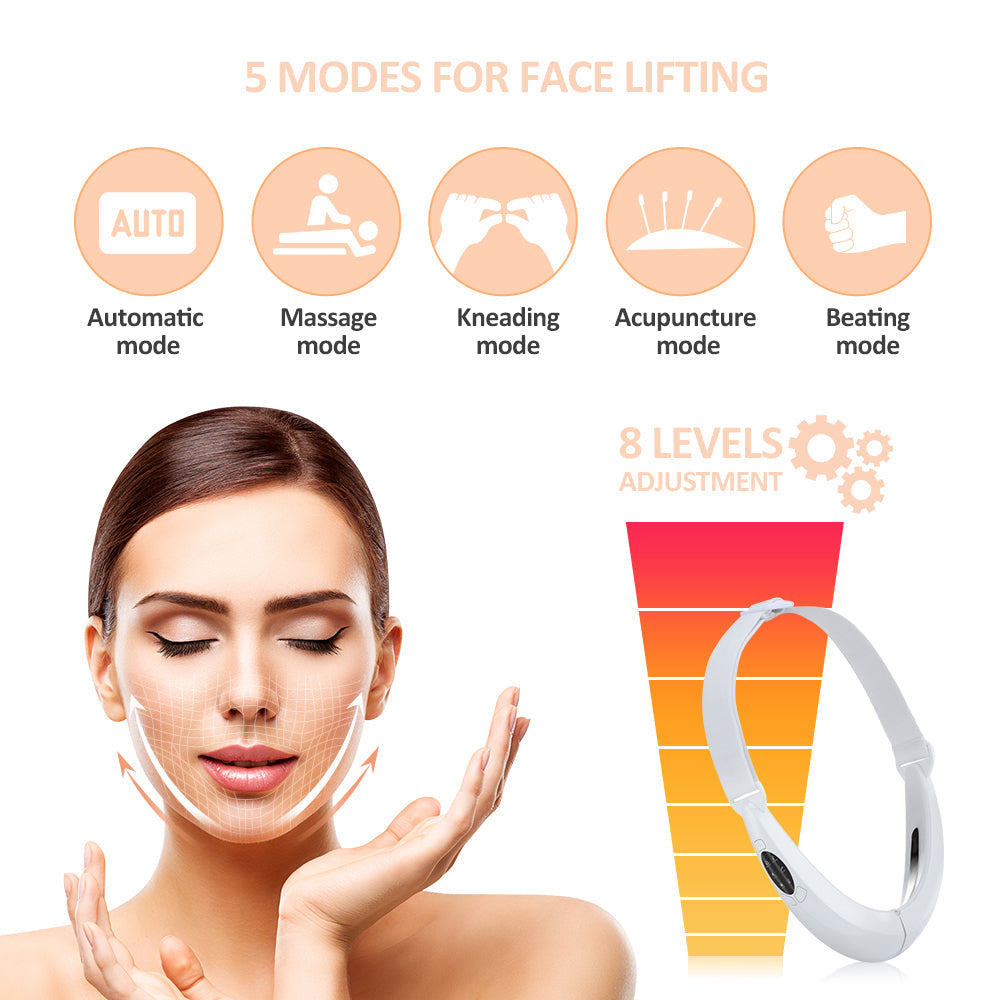 EMS Face Lift Device with LED Therapy - Slimming Facial Treatment & Double Chin Reduction