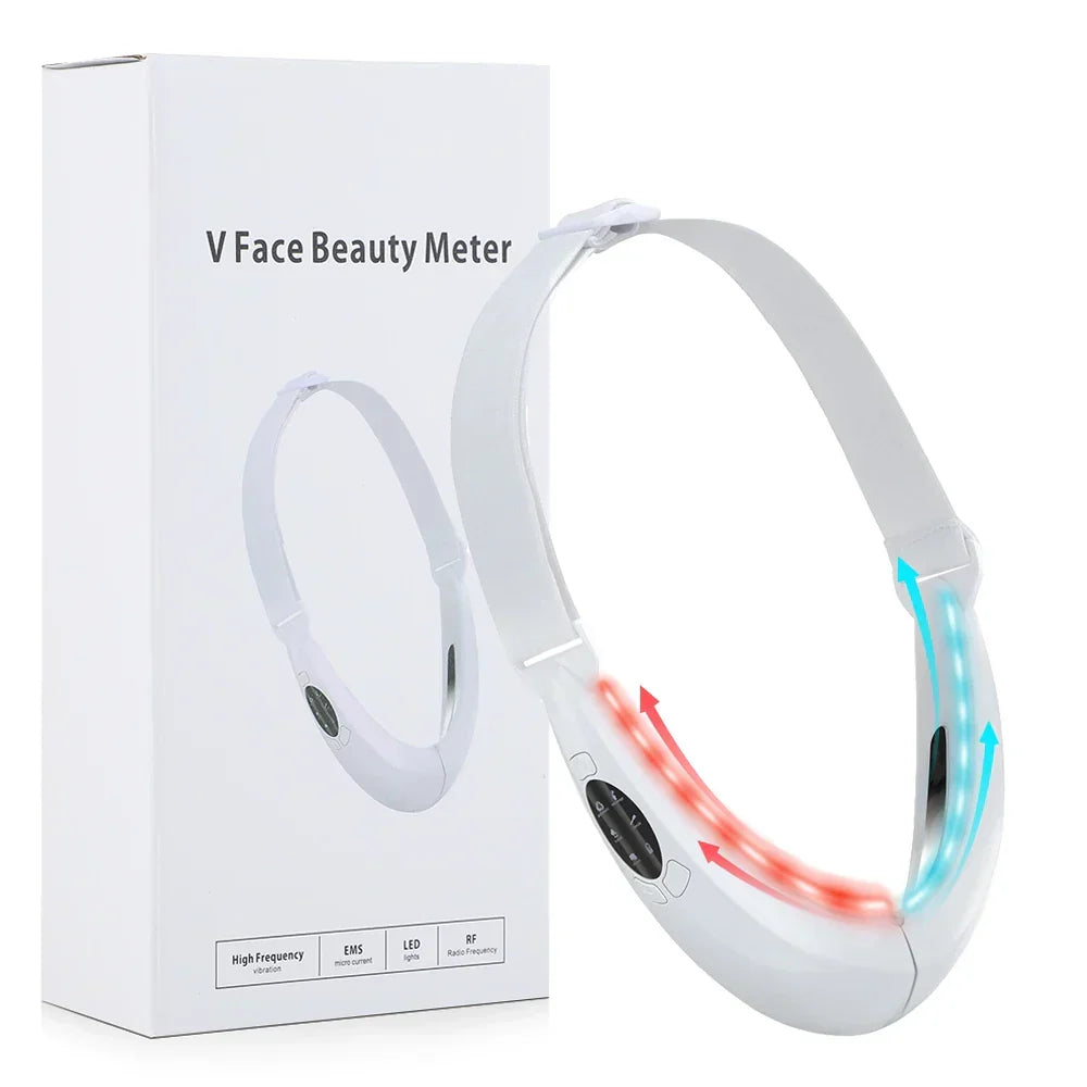 EMS Face Lift Device with LED Therapy - Slimming Facial Treatment & Double Chin Reduction