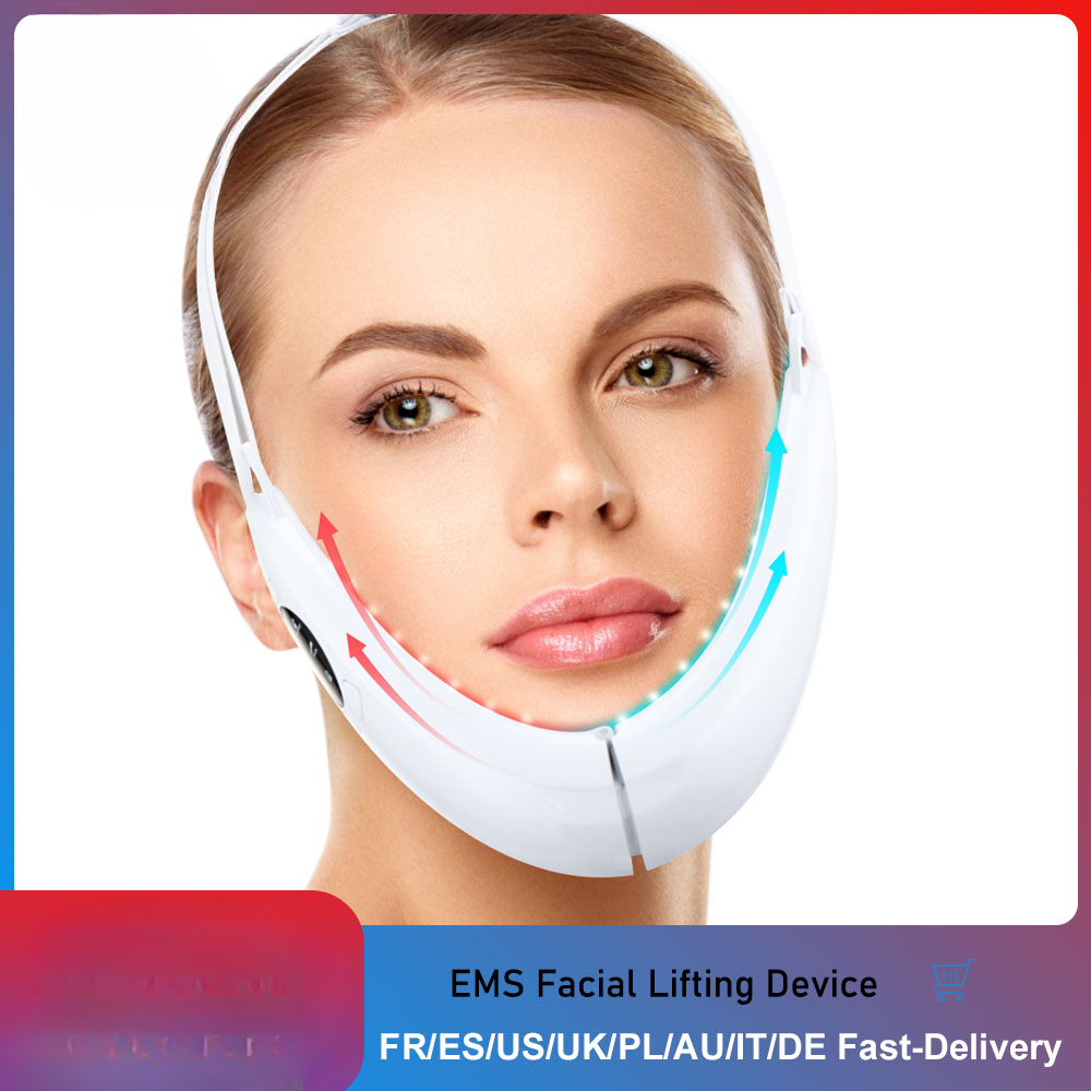 EMS Face Lift Device with LED Therapy - Slimming Facial Treatment & Double Chin Reduction