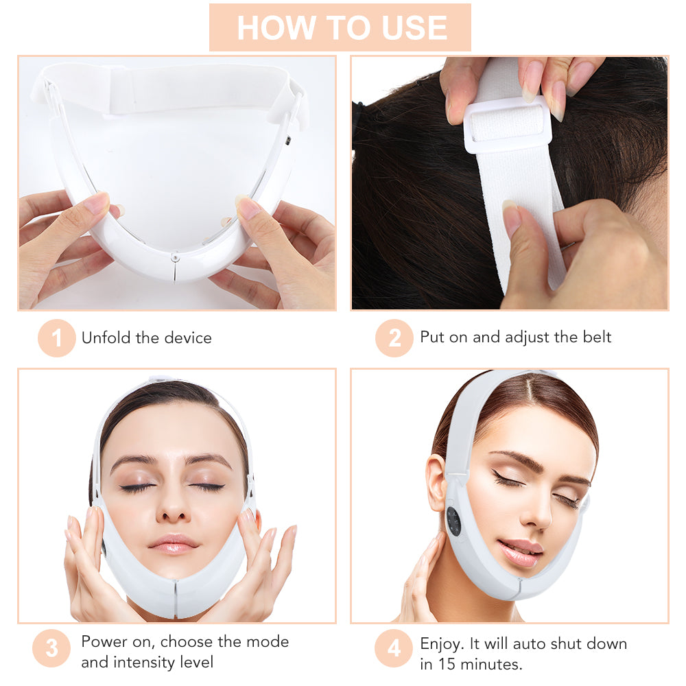 EMS Face Lift Device with LED Therapy - Slimming Facial Treatment & Double Chin Reduction