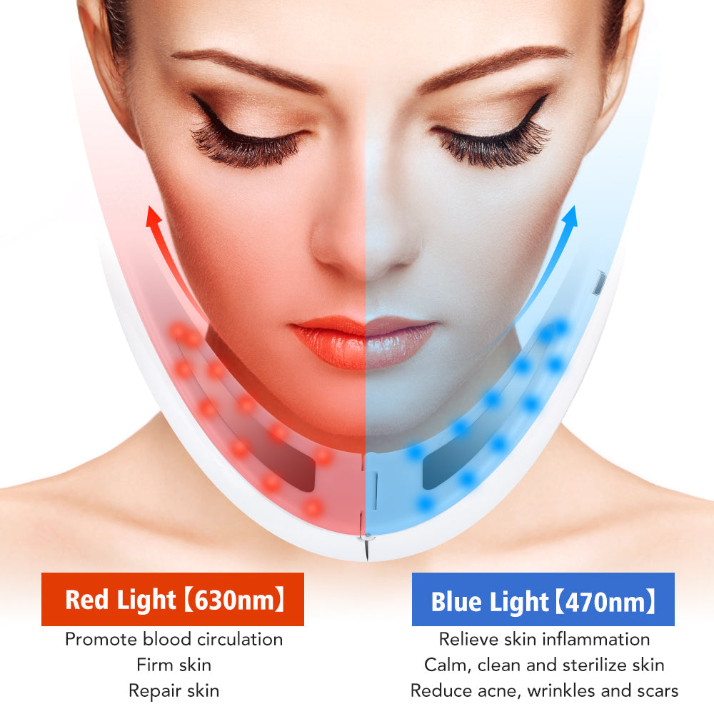 EMS Face Lift Device with LED Therapy - Slimming Facial Treatment & Double Chin Reduction