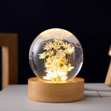 Lumora – Crystal Ball Lamp with Everlasting Flowers