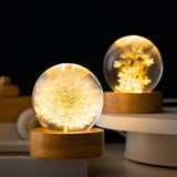 Lumora – Crystal Ball Lamp with Everlasting Flowers